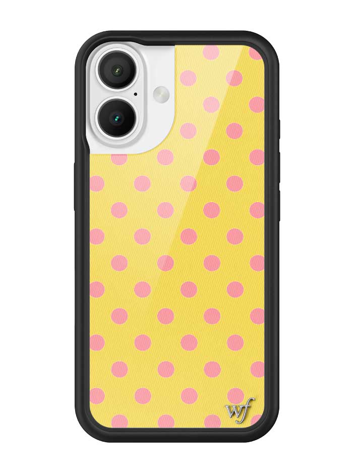 Wildflower iPhone case 16 Polka Dot Yellow Pink Cute
