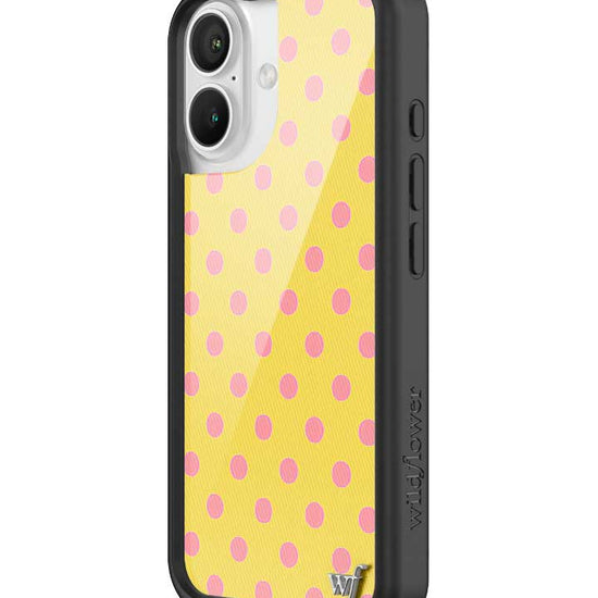 Wildflower iPhone case 16 Polka Dot Yellow Pink Cute