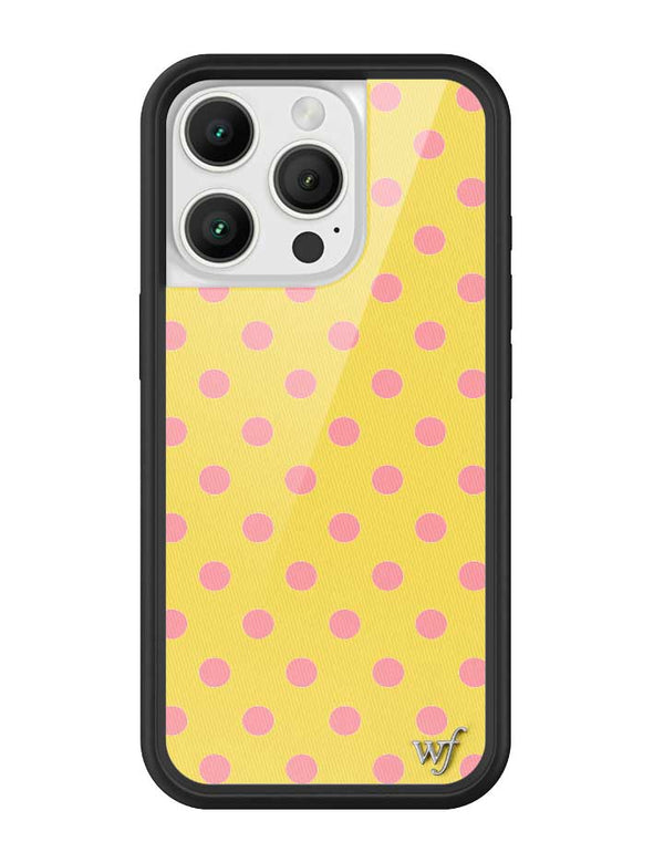 Wildflower iPhone case 16 Pro Polka Dot Yellow Pink Cute