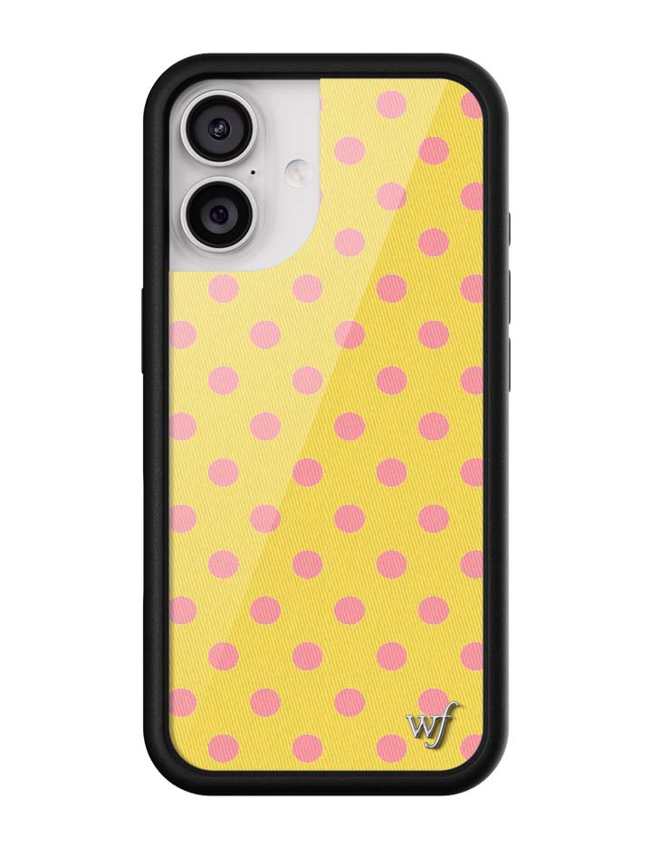 Wildflower iPhone case 17 Polka Dot Yellow Pink Cute