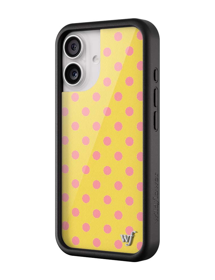 Wildflower iPhone case 17 Polka Dot Yellow Pink Cute