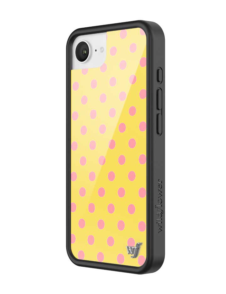 Wildflower iPhone case 17e Polka Dot Yellow Pink Cute