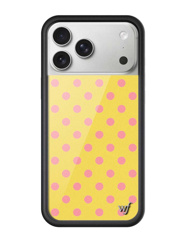 Wildflower iPhone case 17 Pro Max Polka Dot Yellow Pink Cute