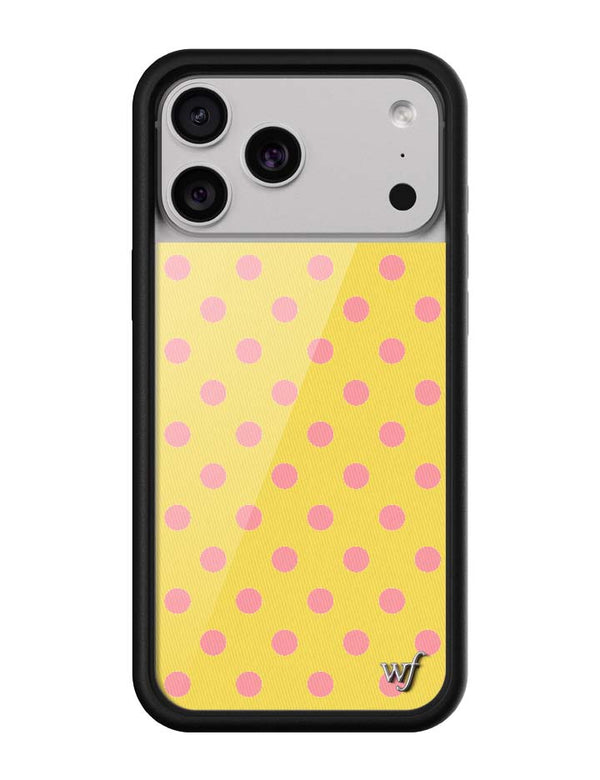 Wildflower iPhone case 17 Pro Max Polka Dot Yellow Pink Cute