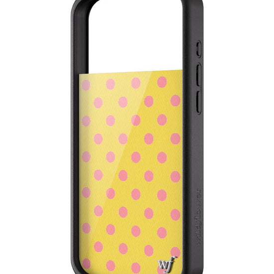 Wildflower iPhone case 17 Pro Max Polka Dot Yellow Pink Cute