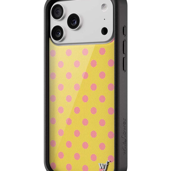 Wildflower iPhone case 17 Pro Max Polka Dot Yellow Pink Cute