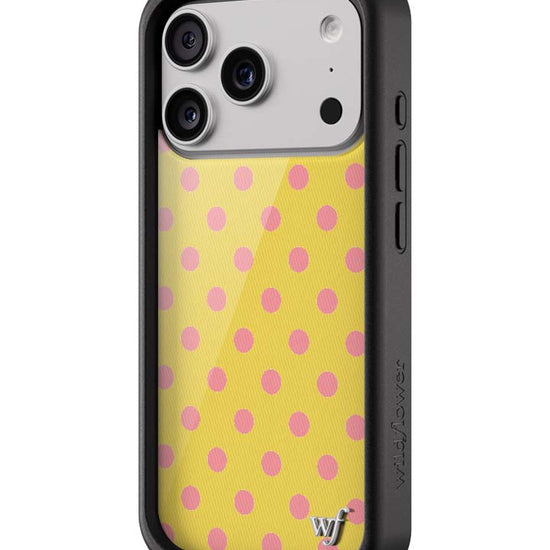 Wildflower iPhone case 18 Pro Polka Dot Yellow Pink Cute