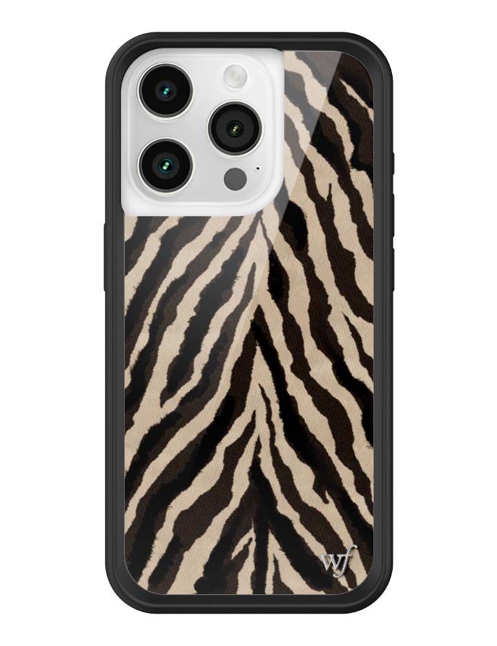 Wildflower iPhone case 15 Pro Zebra Black White Cute