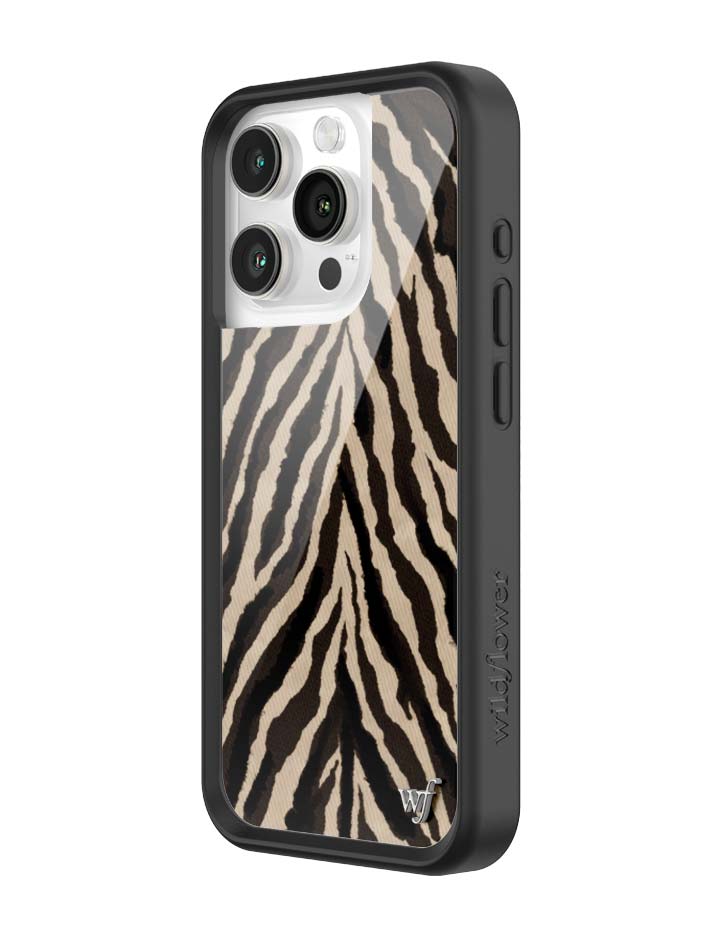 Wildflower iPhone case 15 Pro Zebra Black White Cute