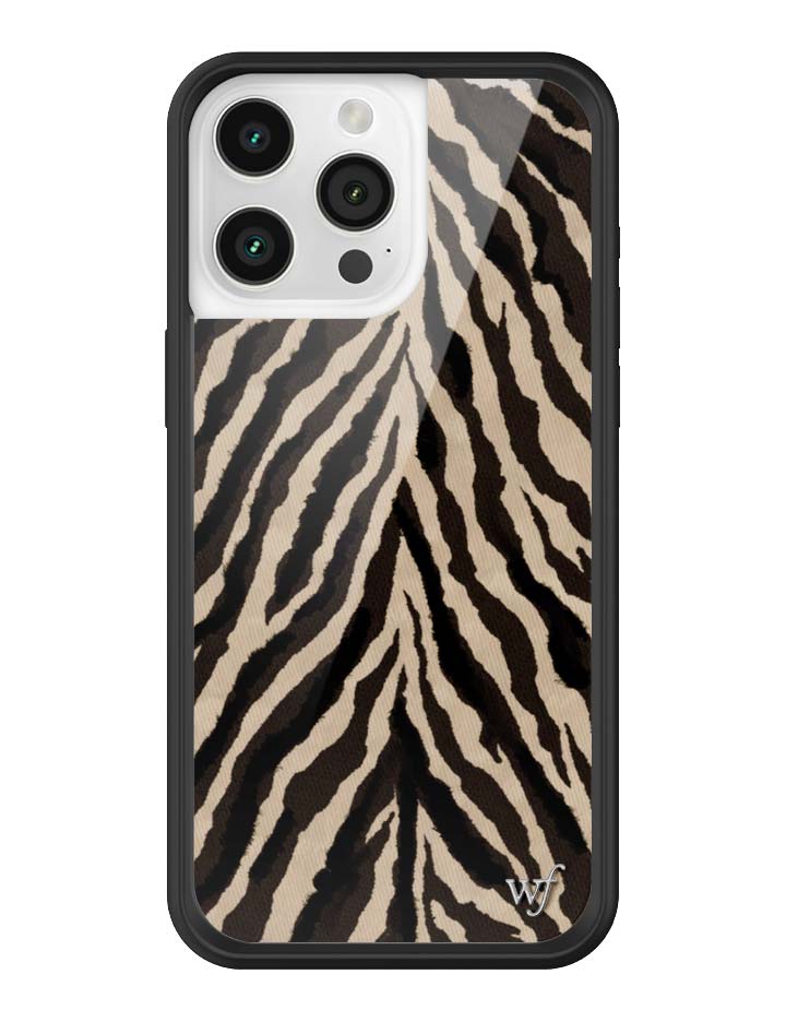 Wildflower iPhone case 15 Pro Max Zebra Black White Cute