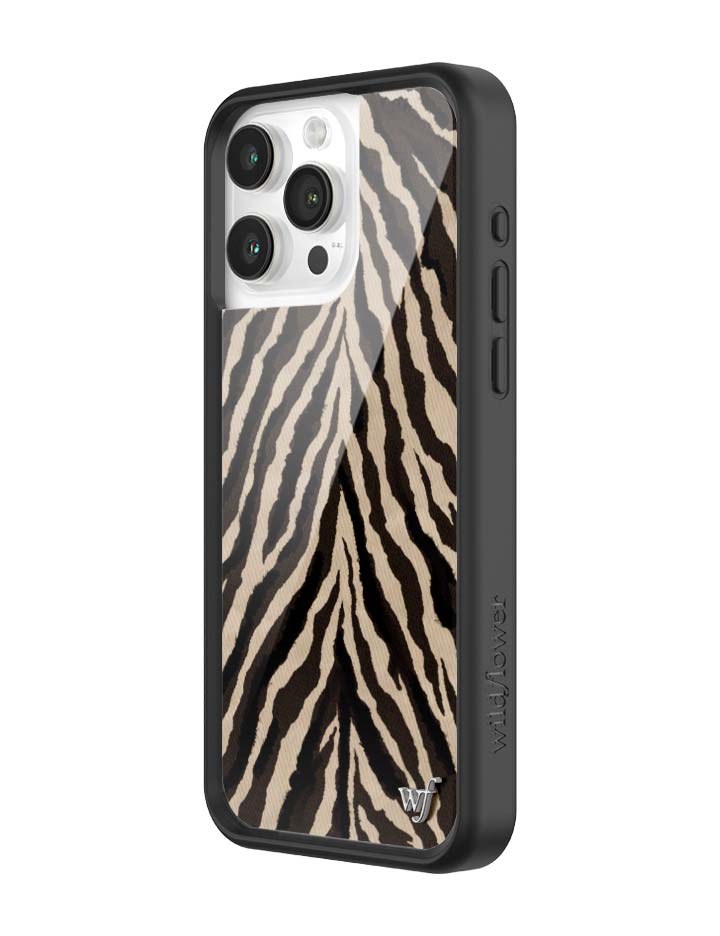 Wildflower iPhone case 15 Pro Max Zebra Black White Cute