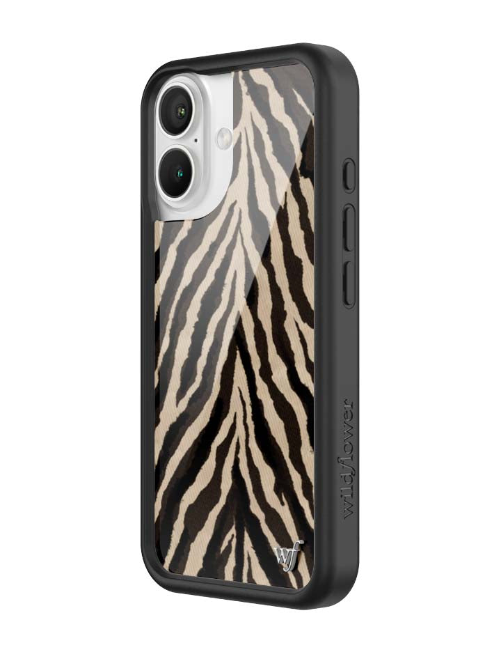 Wildflower iPhone case 16 Zebra Black White Cute