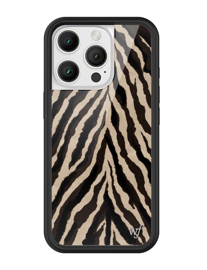 Wildflower iPhone case 16 Pro Zebra Black White Cute
