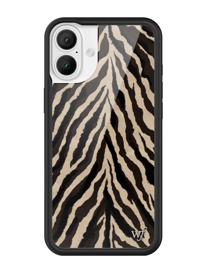 Wildflower iPhone case 16 Plus Zebra Black White Cute