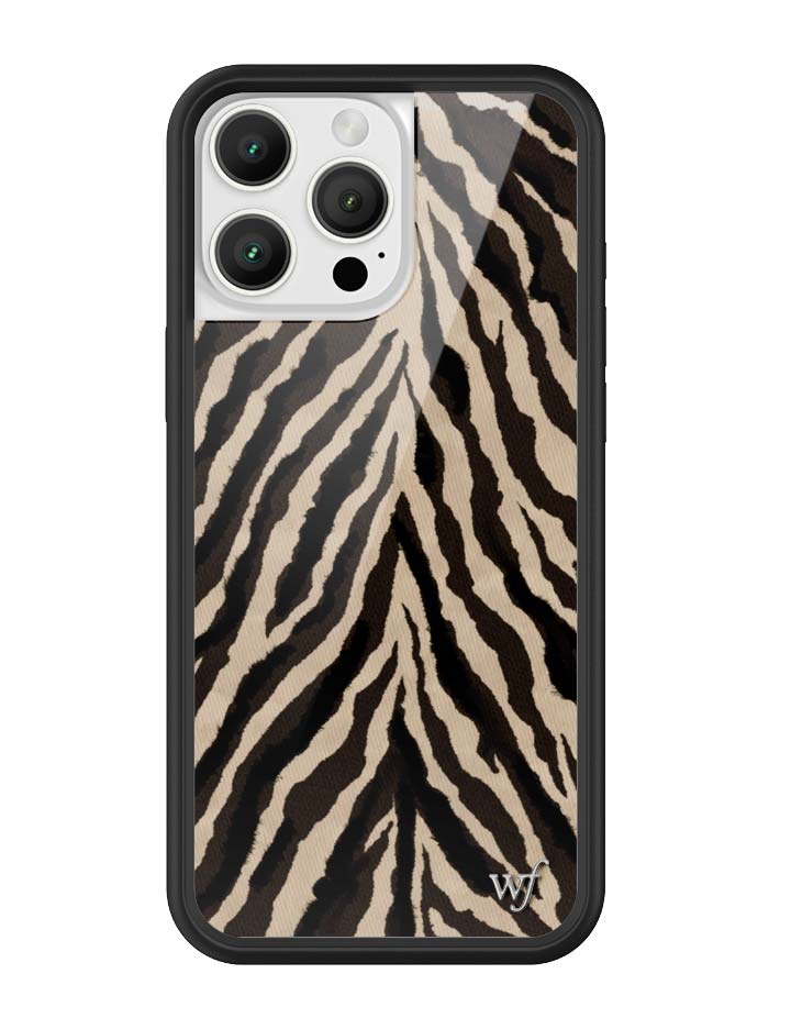 Wildflower iPhone case 16 Pro Max Zebra Black White Cute