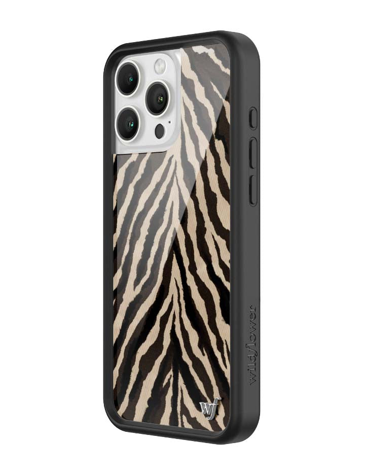 Wildflower iPhone case 16 Pro Max Zebra Black White Cute