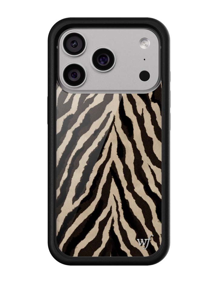 Wildflower iPhone case 18 Pro Zebra Black White Cute