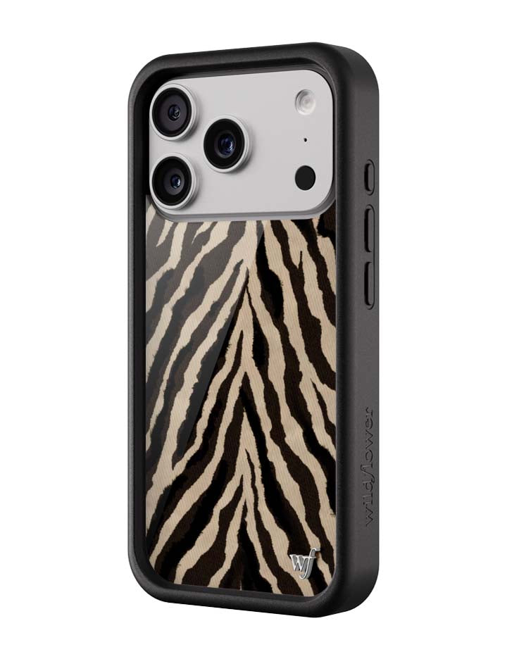 Wildflower iPhone case 18 Pro Zebra Black White Cute
