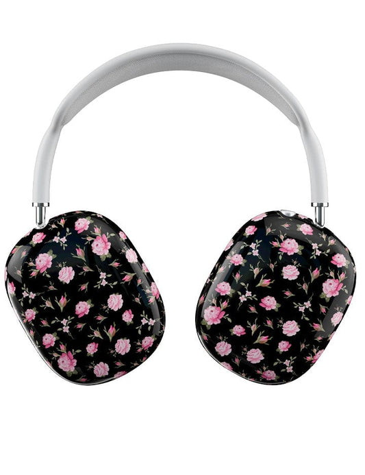 wildflower black and pink floral airpodsmax cover 