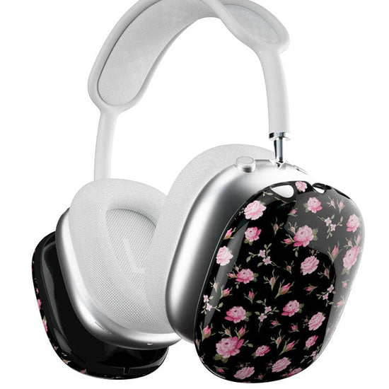 wildflower black and pink floral airpodsmax cover 
