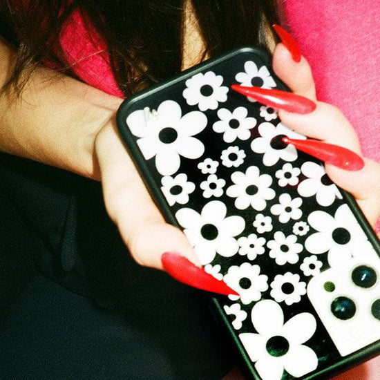 Lifestyle Image 02 Bloom Black And White iPhone Case