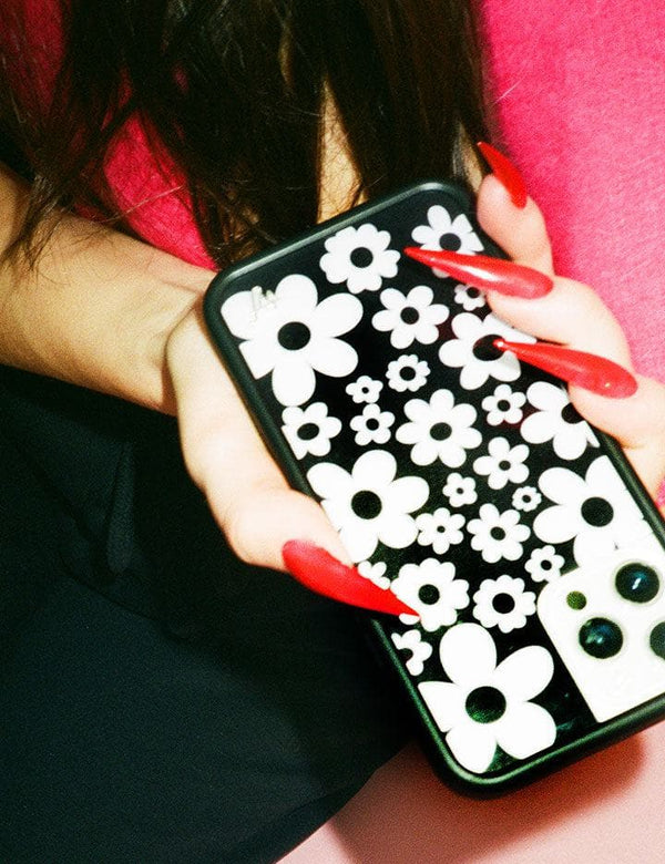 Lifestyle Image 02 Bloom Black And White iPhone Case