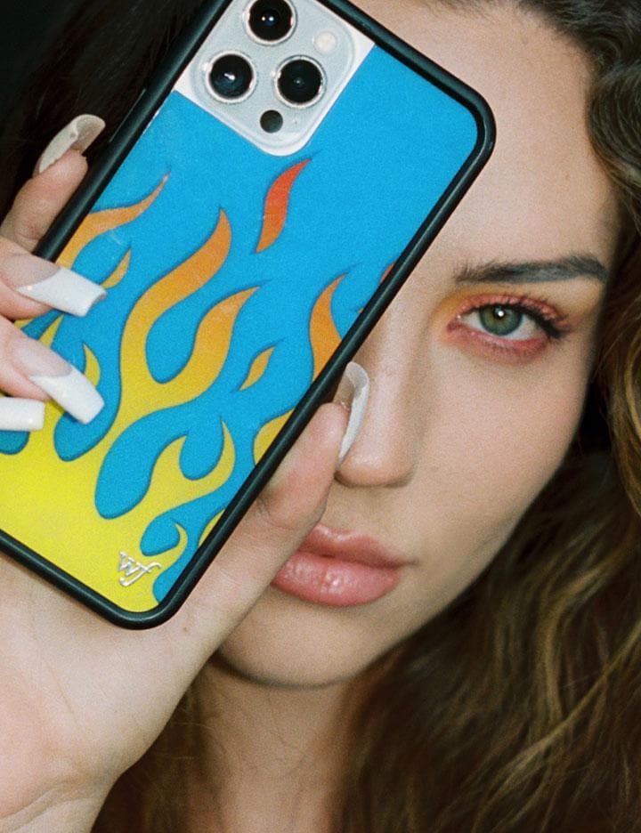 Flames | Blue iPhone 12 Pro Max Case – Wildflower Cases