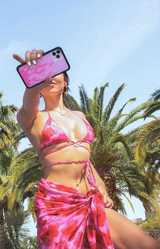 Lifestyle Image 02 Pink Flames iPhone Case