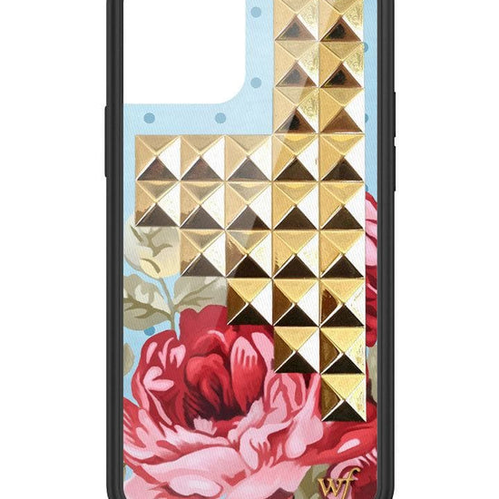 wildflower blue floral stud iphone 12/12 pro case