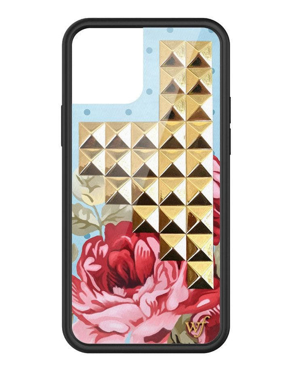 wildflower blue floral stud iphone 12/12 pro case