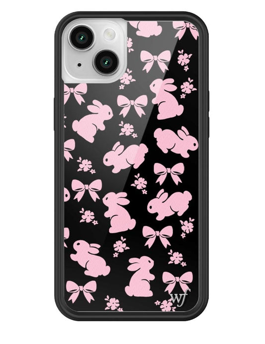 wildflower pink bunnies iphone 14plus case