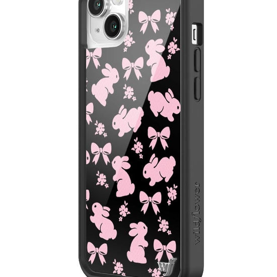 wildflower pink bunnies iphone 14plus case