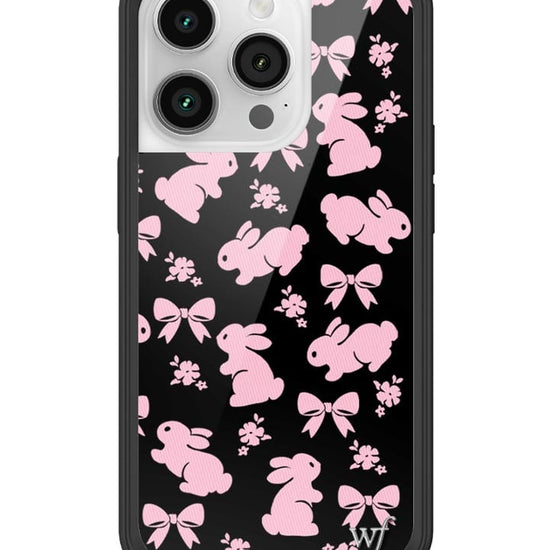 wildflower pink bunnies iphone 14pro case