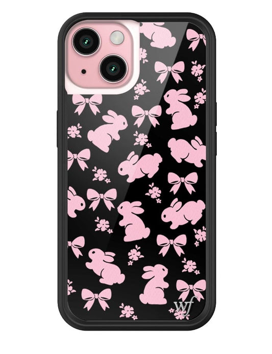 wildflower pink bunnies iphone 15 case