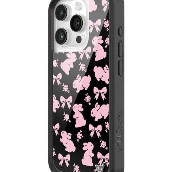 wildflower pink bunnies iphone 15pro case