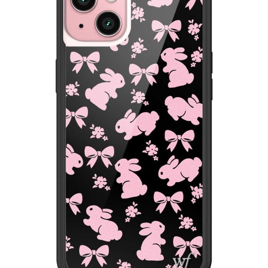 wildflower pink bunnies iphone 15plus case