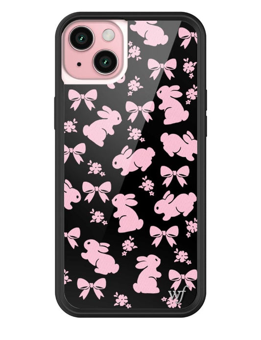 wildflower pink bunnies iphone 15plus case
