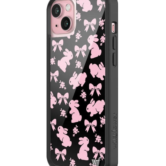 wildflower pink bunnies iphone 15plus case