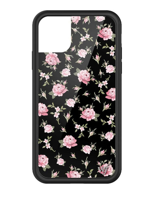 wildflower black and pink floral iphone 11pro case
