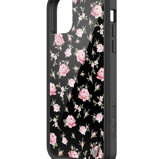 wildflower black and pink floral iphone 11 case