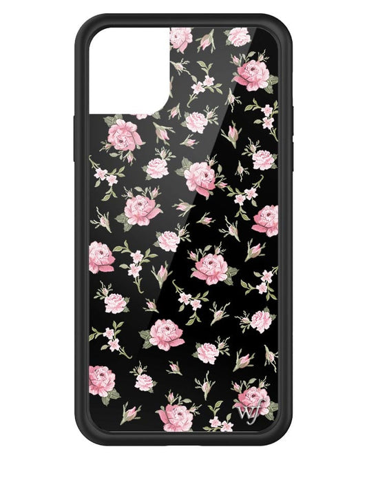 wildflower black and pink floral iphone 11promax case