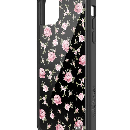 wildflower black and pink floral iphone 11promax case