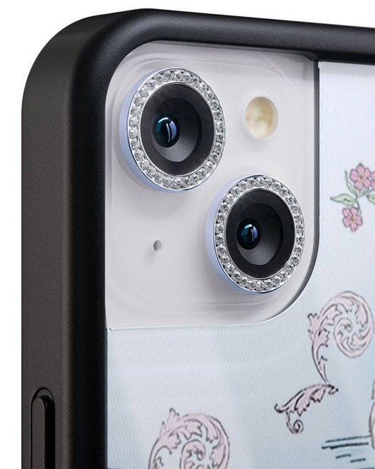 wildflower camera bling blue iphone 13/13 mini