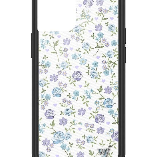 wildflower lilac and blue floral iphone 13mini case