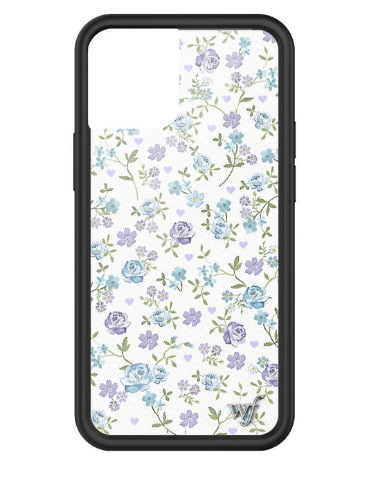 wildflower lilac and blue floral iphone 13mini case