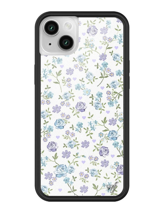 wildflower lilac and blue floral iphone 14 case