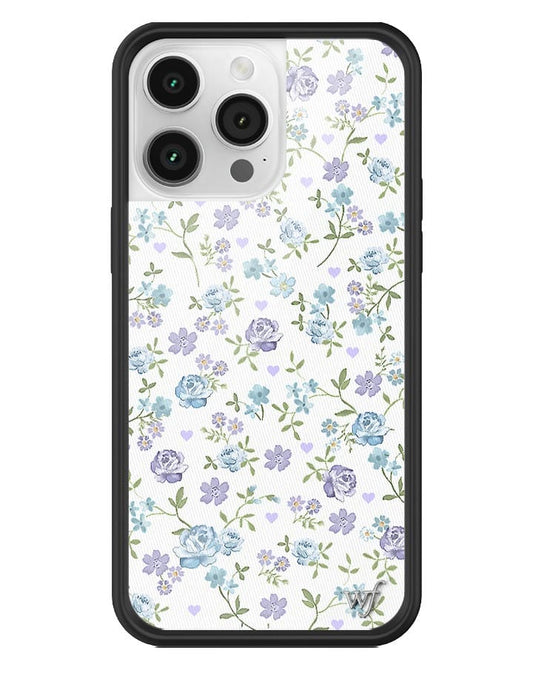 wildflower lilac and blue floral iphone 14promax case