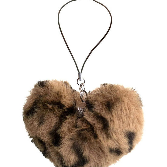 wildflower fuzzy leopard heart w/ WF charm