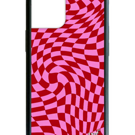 Pink Crazy Checkers iPhone 12 Case