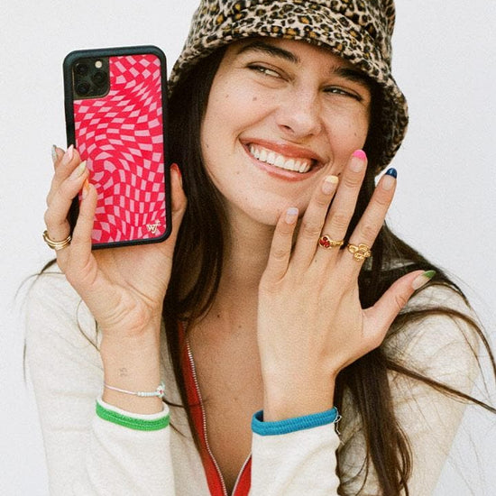 Crazy Checkers iPhone 12 mini Case | Pink.